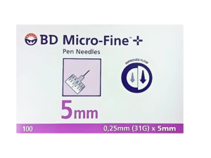 BD Micro-Fine Ultra Pen Needles Penta Point 31g 5mm (Box of 100)