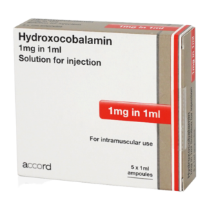 Hydroxocobalamin (Vitamin B12) 1mg/1ml Ampoules (Pack Size 5)